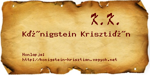 Königstein Krisztián névjegykártya